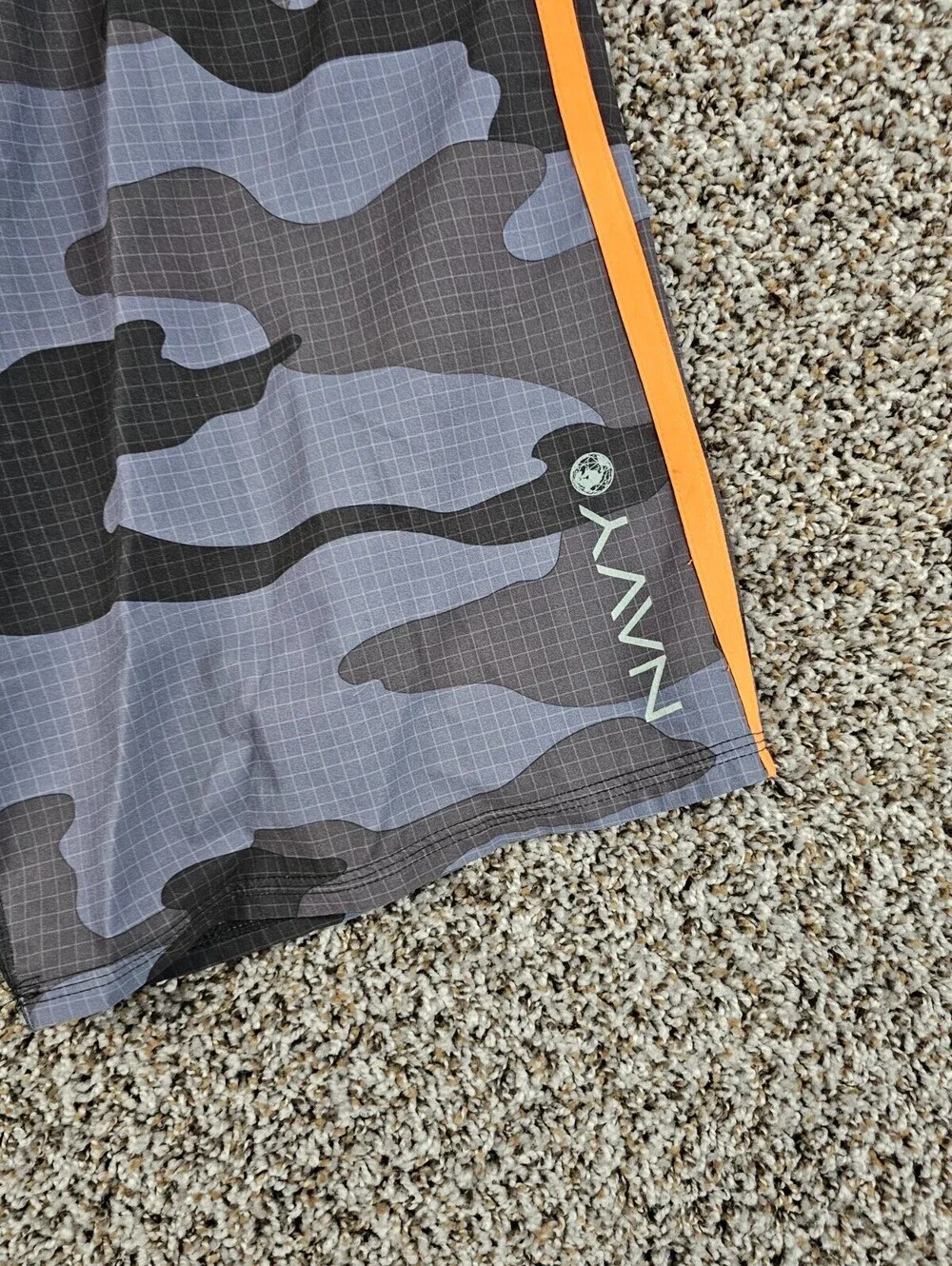 Mens Sz 36 4 Way Stretch Featherlight Board Shorts US Navy Camo Print Orange